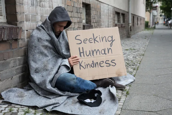 Giving money the homeless!